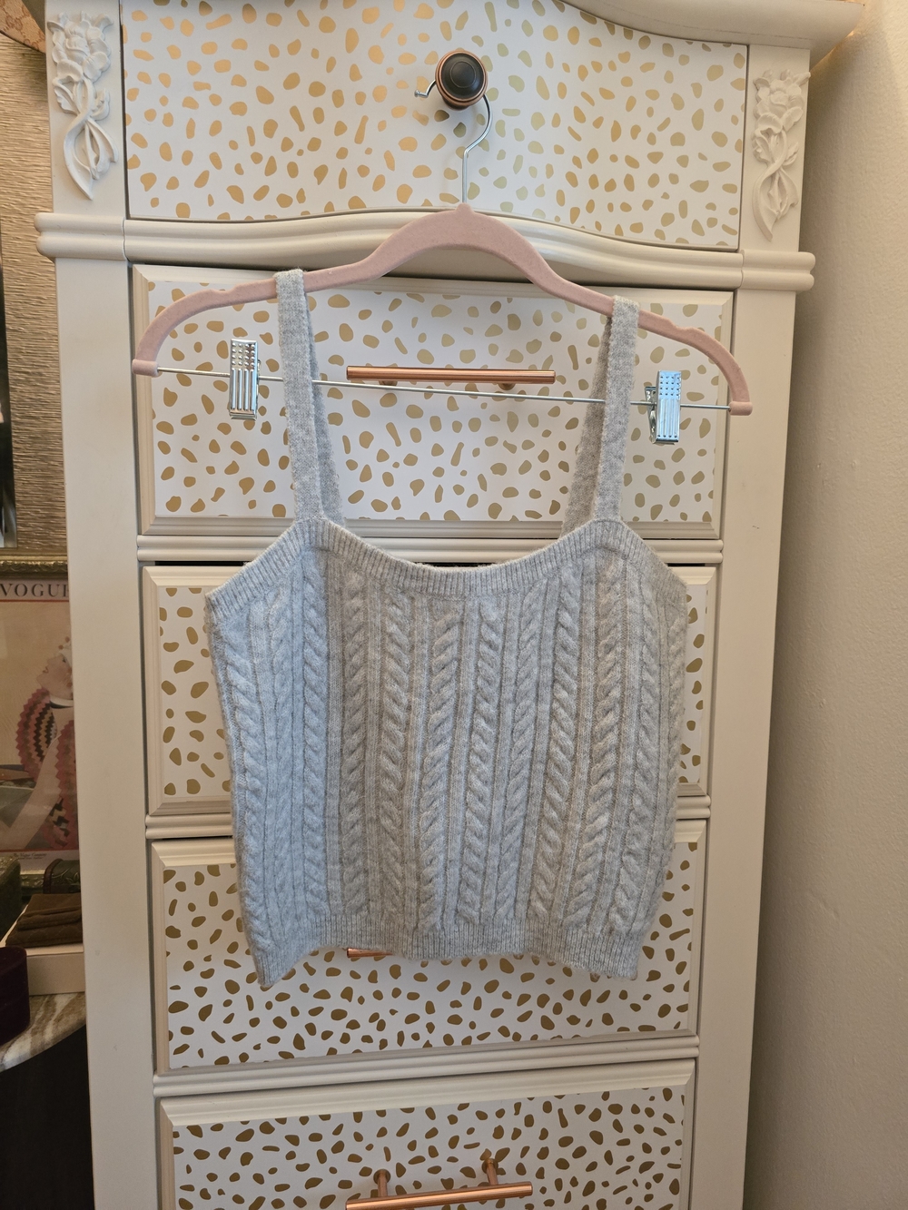 Express Light Gray Cable Knit Tank